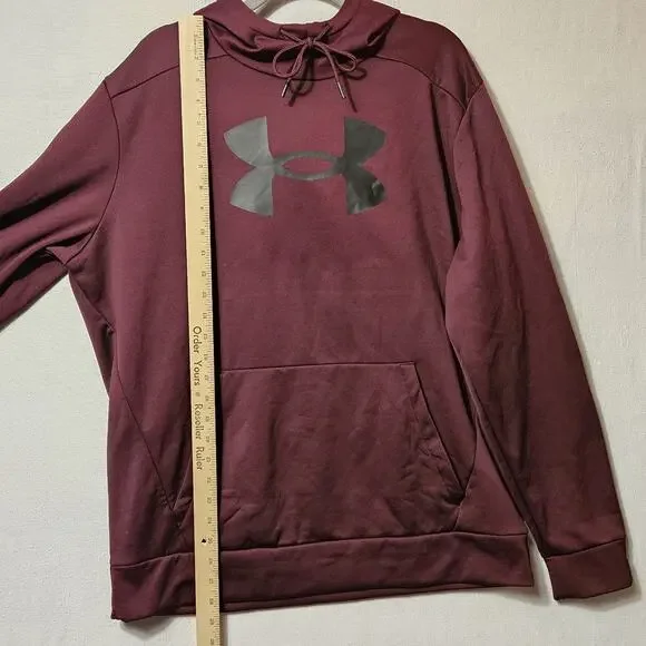 Under Armor Cold Gear Men's Red Loose Fitting Hoodie Sweatshirt Size Large - Picture 7 of 8